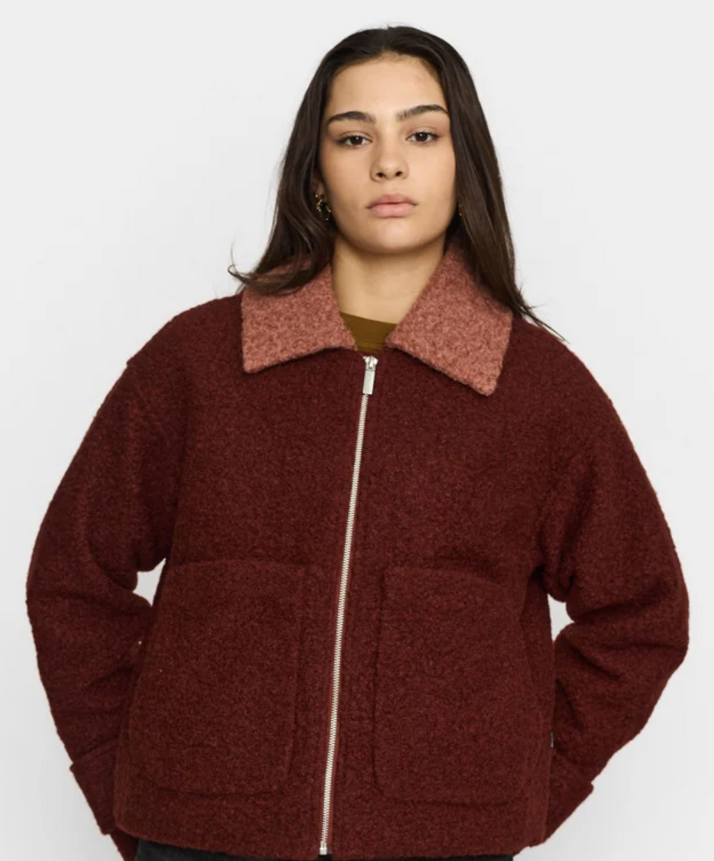 SELFHOOD SHORT JACKET - BURGUNDY