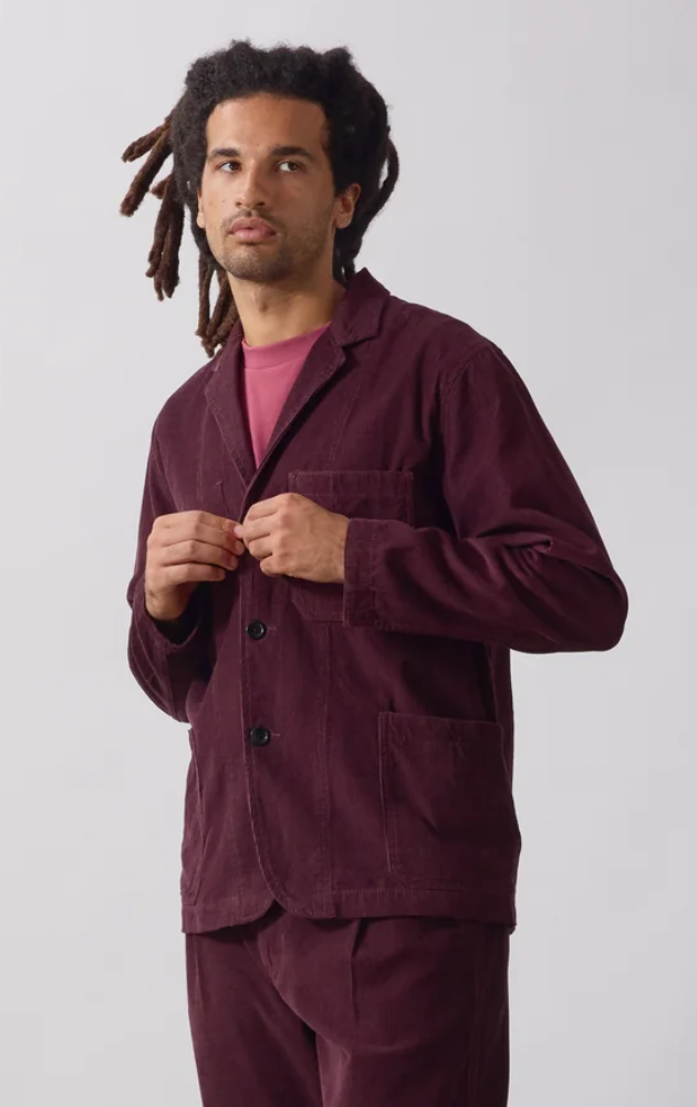 SERVICE WORKS FINE CORD SERVER JACKET - BURGUNDY