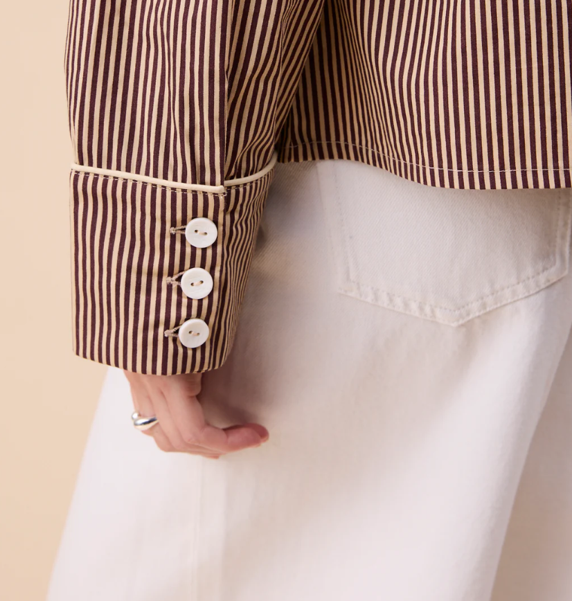 TBCO COTTON SHIRT STRIPE - CAMEL