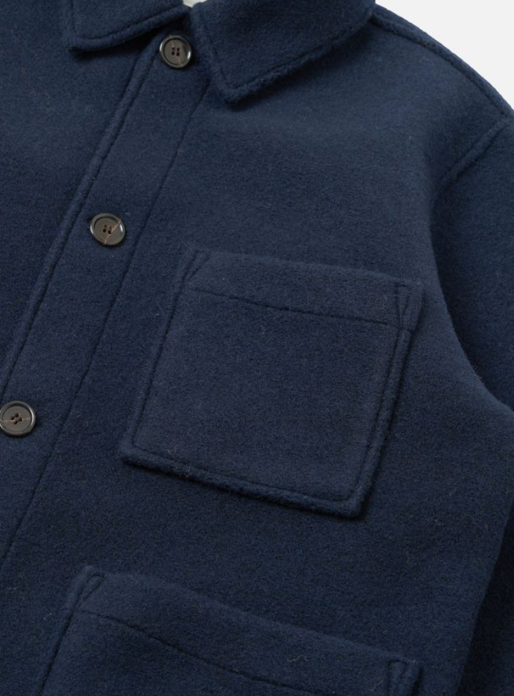 UNIVERSAL WORKS TAG JACKET TECHNO MELTON - NAVY