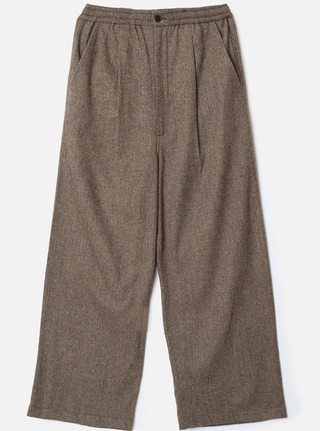 UNIVERSAL WORKS GILLESPIE PANT - WOOL HERRINGBONE - BROWN