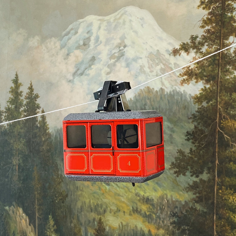 Kovap Red Tin Wind Up Cable Car